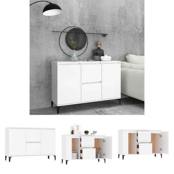 The Living Store Skänk vit 104x35x70 cm spånskiva - Skänkar & serveringsbord