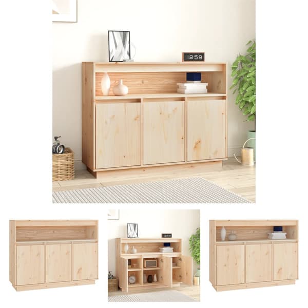 The Living Store skænk 104,5x34x80 cm massivt fyrretræ - Skænke