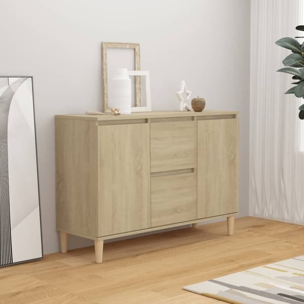 The Living Store skænk 103,5x35x70 cm spånplade sonoma-eg -  Skænke