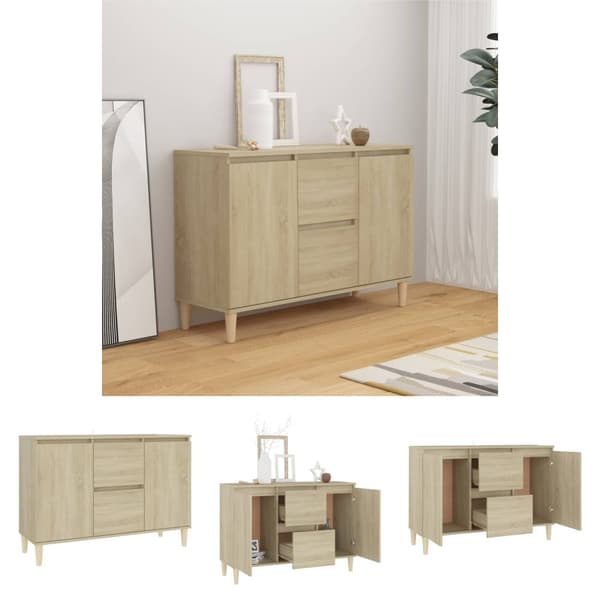 The Living Store skænk 103,5x35x70 cm spånplade sonoma-eg -  Skænke