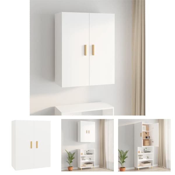 The Living Store Väggskåp vit 69,5x34x90 cm - Skänkar & serveringsbord