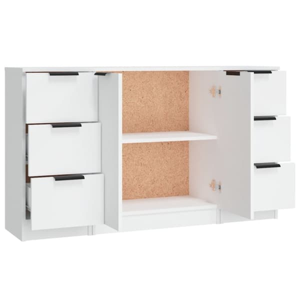 The Living Store Senkit 3 kpl valkoinen tekninen puu -  Tarjoilupöydät & senkit