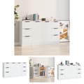 Pikkukuva 1 / 11: The Living Store Senkit 3 kpl valkoinen tekninen puu -  Tarjoilupöydät & senkit