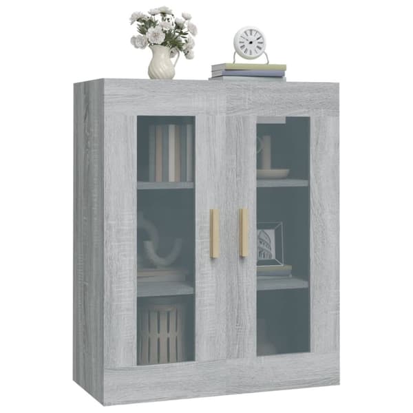 The Living Store vægskab 69,5x34x90 cm grå sonoma-eg -  Skænke