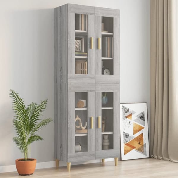 The Living Store vægskab 69,5x34x90 cm grå sonoma-eg -  Skænke