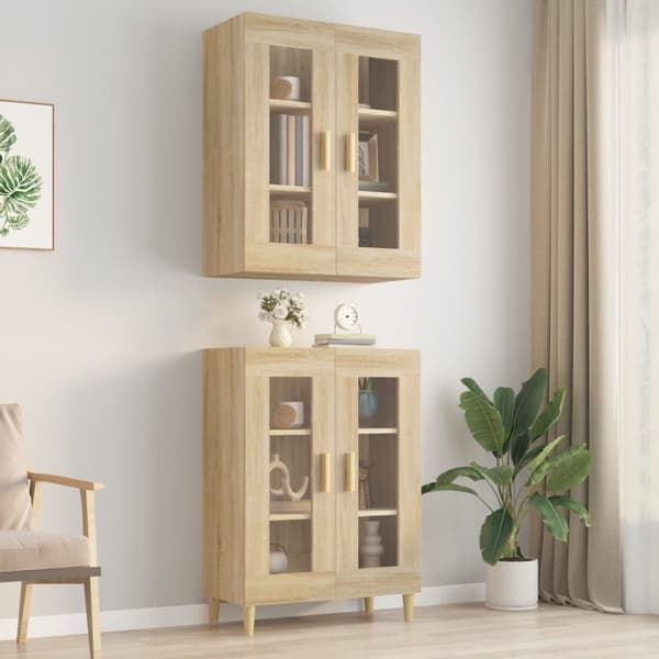 The Living Store vægskab 69,5x34x90 cm sonoma-eg - Skænke