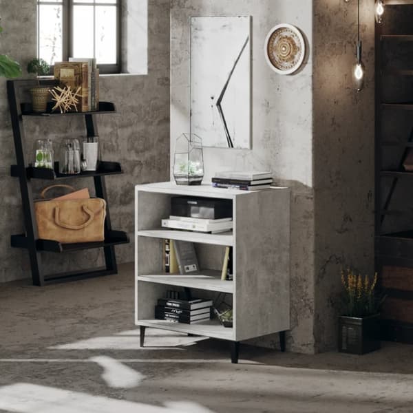 The Living Store Senkki betoninharmaa 57x35x70 cm tekninen puu - Tarjoilupöydät & senkit