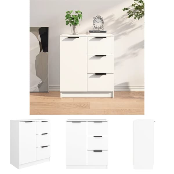 The Living Store Skänk vit 60x30x70 cm konstruerat trä - Skänkar & serveringsbord