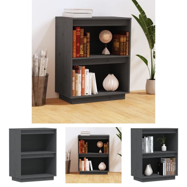 The Living Store Konsolbord grå 60x34x75 cm massiv furu - Skänkar & serveringsbord