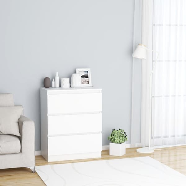 The Living Store skænk 60x35x76 cm konstrueret træ hvid -  Skænke