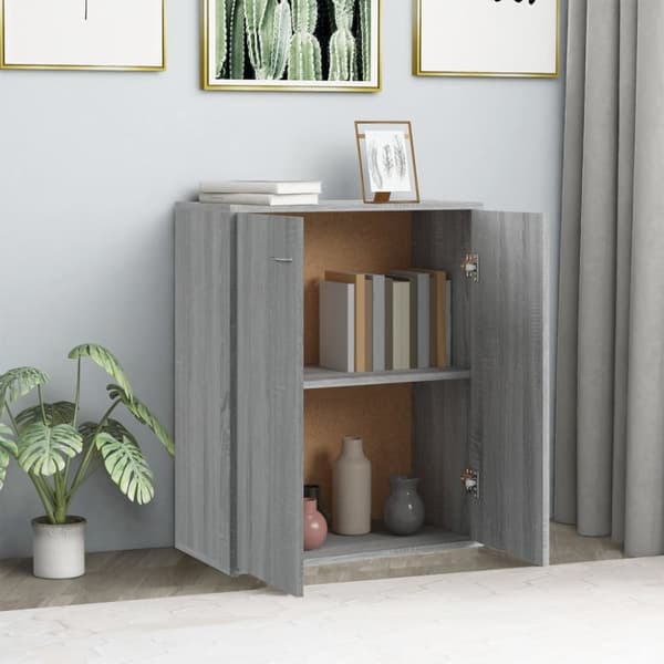 The Living Store Skåp grå sonoma 60x30x75 cm konstruerat trä - Skänkar & serveringsbord
