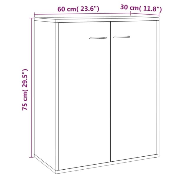 The Living Store Skåp grå sonoma 60x30x75 cm konstruerat trä - Skänkar & serveringsbord
