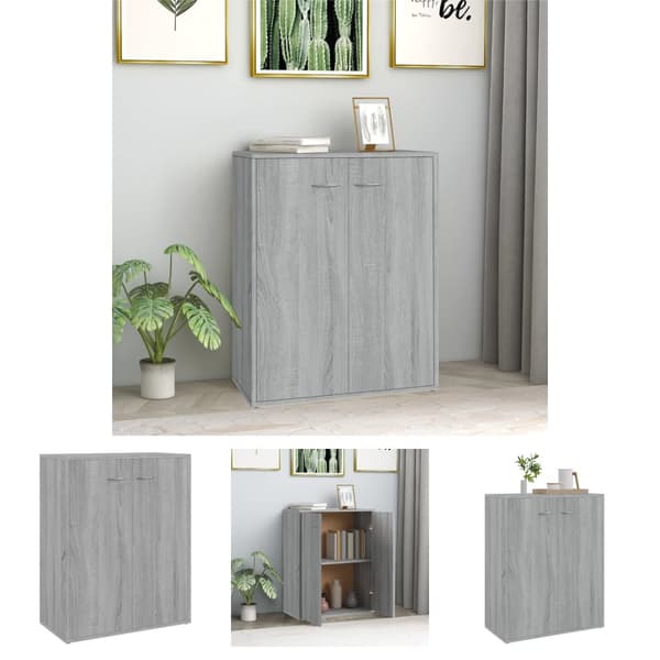 The Living Store Skåp grå sonoma 60x30x75 cm konstruerat trä - Skänkar & serveringsbord