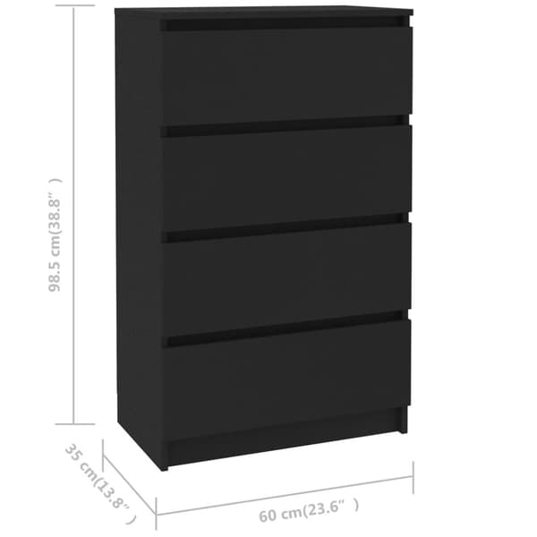 The Living Store skænk 60x35x98,5 cm konstrueret træ sort -  Skænke