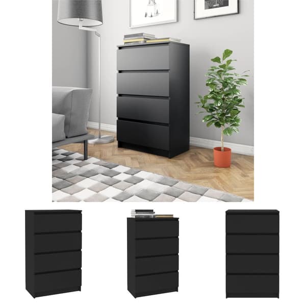 The Living Store skænk 60x35x98,5 cm konstrueret træ sort -  Skænke