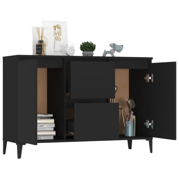 The Living Store skænk 104x35x70 cm spånplade sort -  Skænke