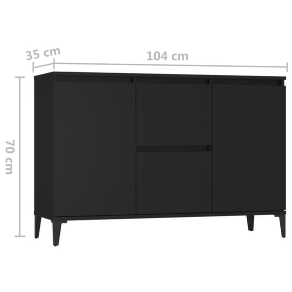 The Living Store skænk 104x35x70 cm spånplade sort -  Skænke
