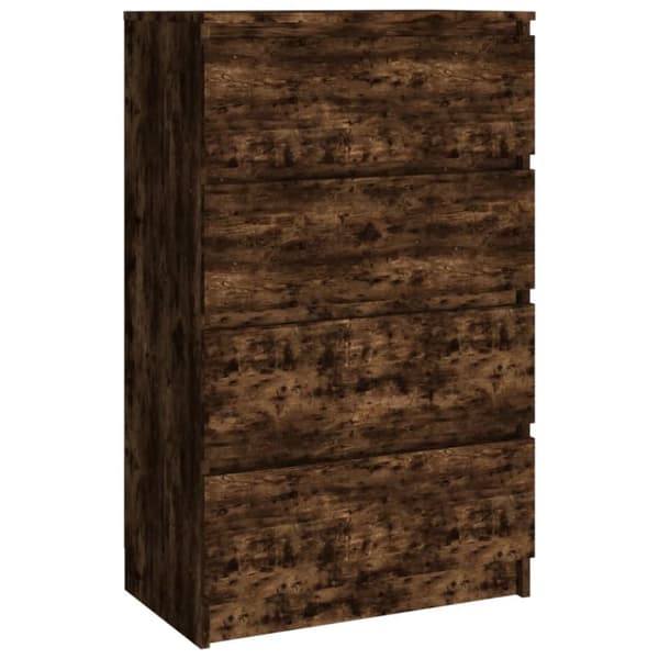 The Living Store kommode 60x35x98,5 cm konstrueret træ røget egetræsfarve - Skænke