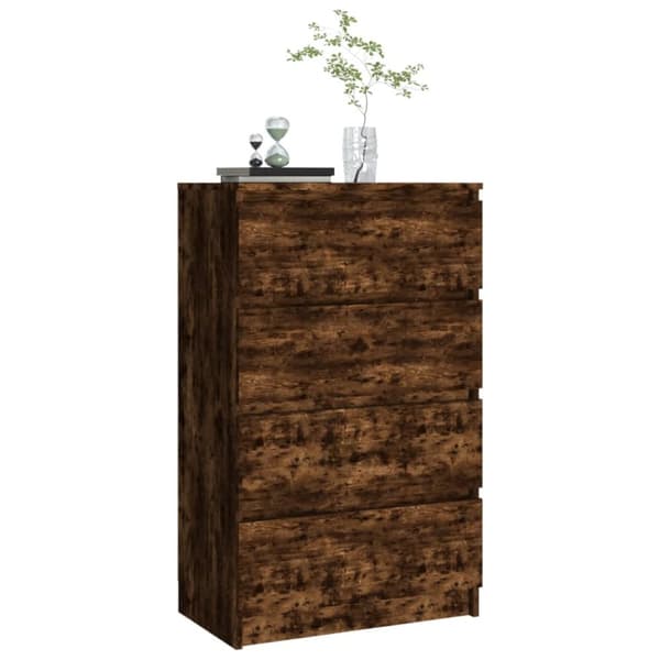 The Living Store kommode 60x35x98,5 cm konstrueret træ røget egetræsfarve - Skænke