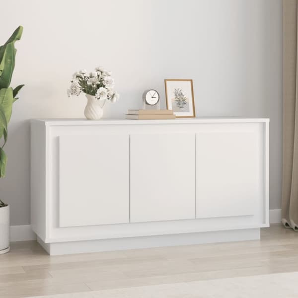 The Living Store Byrå vit 102x35x55 cm konstruerat trä - Skänkar & serveringsbord