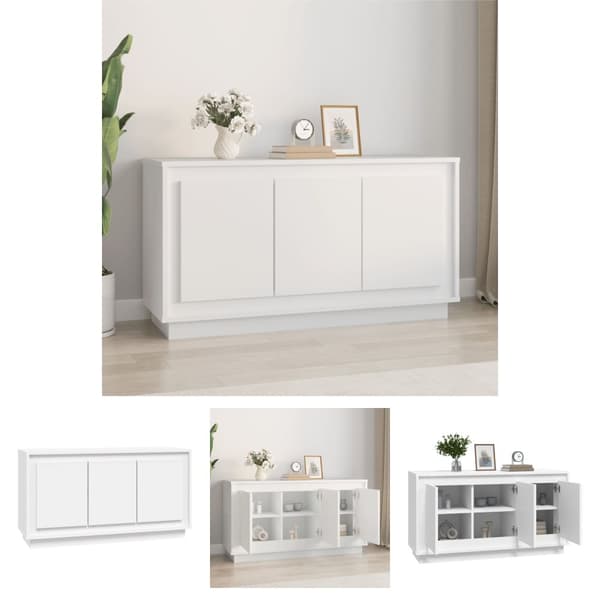 The Living Store Byrå vit 102x35x55 cm konstruerat trä - Skänkar & serveringsbord