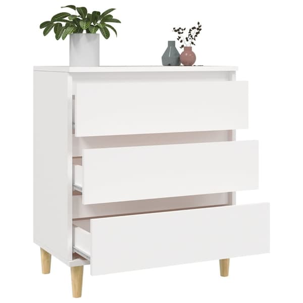 The Living Store Byrå vit 60x35x70 cm konstruerat trä -  Skänkar & serveringsbord