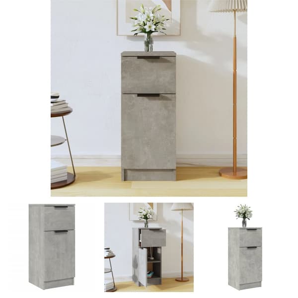The Living Store Byrå betonggrå 30x30x70 cm konstruerat trä - Skänkar & serveringsbord