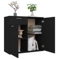 Miniatyrbild 5 av 11: The Living Store Skåp svart 80x36x75 cm konstruerat trä -  Skänkar & serveringsbord