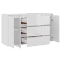 Pikkukuva 8 / 10: The Living Store Senkki 3 vetolaatikkoa korkeak. valk. 120x41x75 cm tekninen puu -  Tarjoilupöydät & senkit