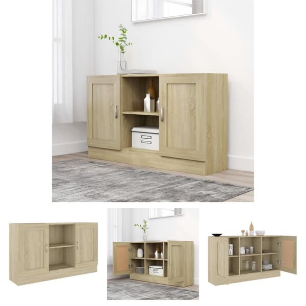 The Living Store Senkki Sonoma-tammi 120x30,5x70 cm tekninen puu - Tarjoilupöydät & senkit