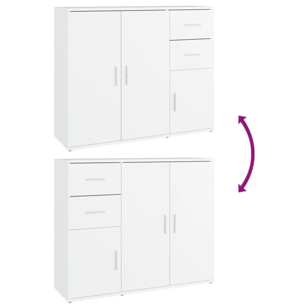 The Living Store Byrå vit 91x29,5x75 cm konstruerat trä -  Skänkar & serveringsbord