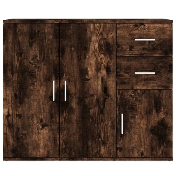The Living Store Skänk rökfärgad ek 91x29,5x75 cm konstruerat trä - Skänkar & serveringsbord