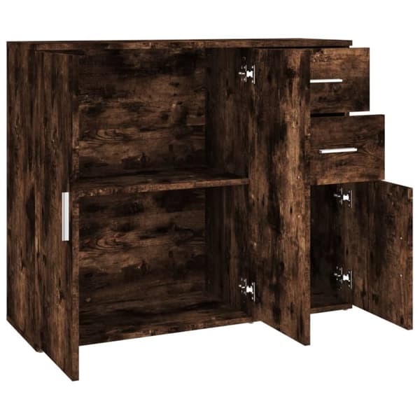 The Living Store Skänk rökfärgad ek 91x29,5x75 cm konstruerat trä - Skänkar & serveringsbord