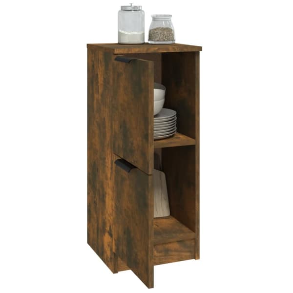 The Living Store skænk 30x30x70 cm konstrueret træ røget egetræsfarve -  Skænke