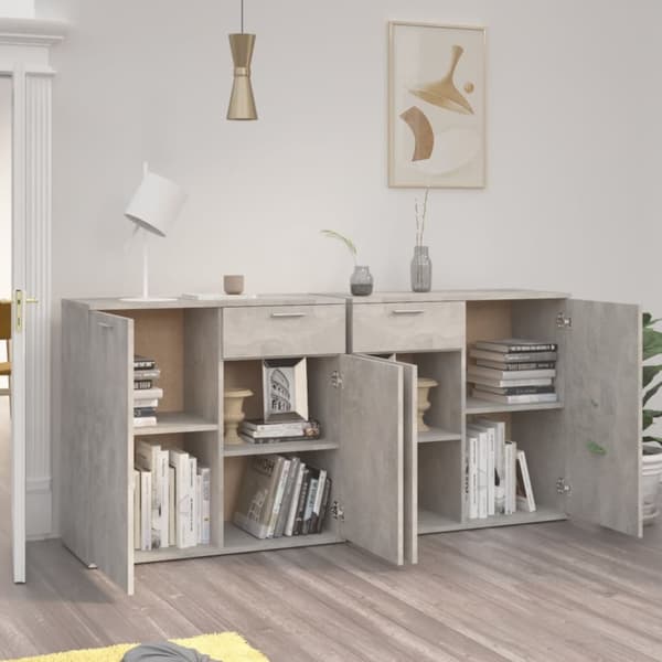 The Living Store Skänk betonggrå 160x36x75 cm konstruerat trä - Skänkar & serveringsbord