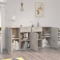 Miniatyrbild 4 av 11: The Living Store Skänk betonggrå 160x36x75 cm konstruerat trä -  Skänkar & serveringsbord