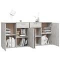 Miniatyrbild 5 av 11: The Living Store Skänk betonggrå 160x36x75 cm konstruerat trä -  Skänkar & serveringsbord