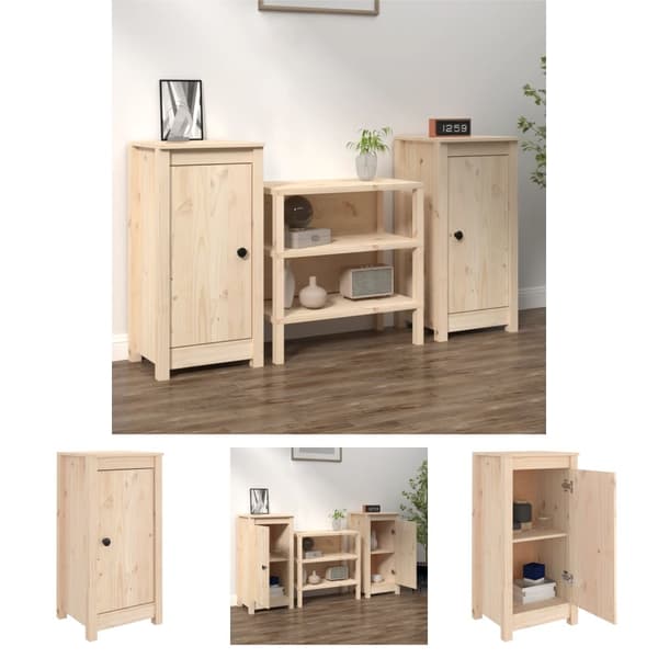 The Living Store skænke 2 stk. 40x35x80 cm massivt fyrretræ - Skænke