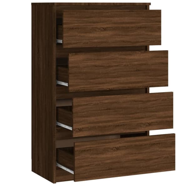 The Living Store kommode 60x35x98,5 cm konstrueret træ brun egetræsfarve -  Skænke