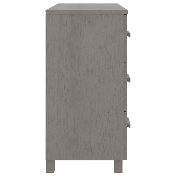 The Living Store skænk HAMAR 90x40x80 cm massivt fyrretræ lysegrå -  Skænke