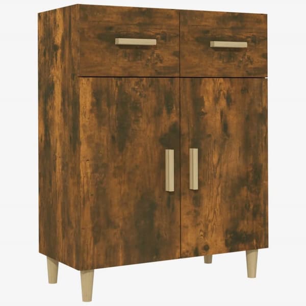 The Living Store Skänk rökfärgad ek 69,5x34x89 cm konstruerat trä - Skänkar & serveringsbord
