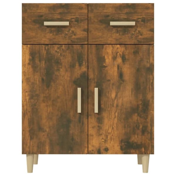 The Living Store Skänk rökfärgad ek 69,5x34x89 cm konstruerat trä - Skänkar & serveringsbord