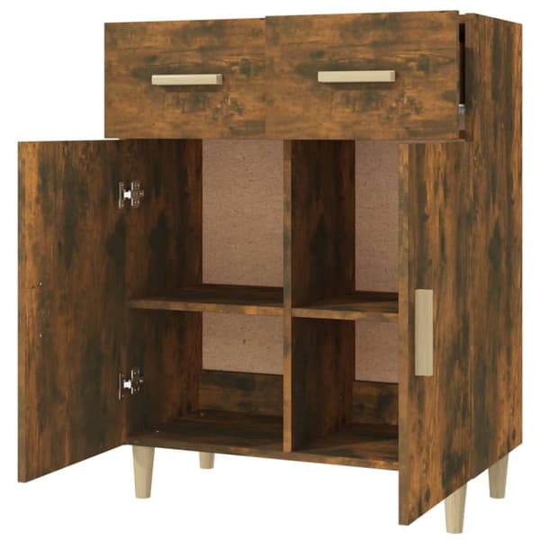 The Living Store Skänk rökfärgad ek 69,5x34x89 cm konstruerat trä - Skänkar & serveringsbord