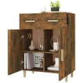 Miniatyrbild 8 av 10: The Living Store Skänk rökfärgad ek 69,5x34x89 cm konstruerat trä -  Skänkar & serveringsbord
