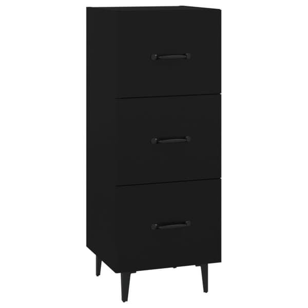 The Living Store Skänk svart 34,5x34x90 cm konstruerat trä - Skänkar & serveringsbord