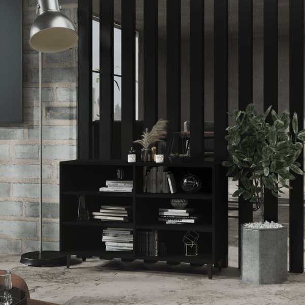 The Living Store Skänk svart 103,5x35x70 cm konstruerat trä - Skänkar & serveringsbord