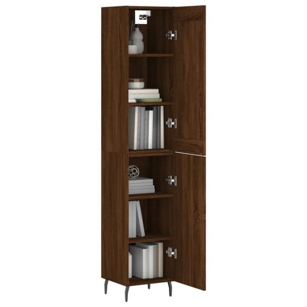 The Living Store skab 34,5x34x180 cm konstrueret træ brun egetræsfarve - Skænke
