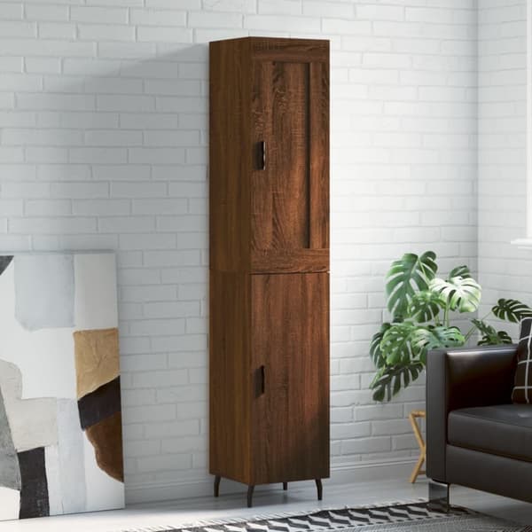 The Living Store skab 34,5x34x180 cm konstrueret træ brun egetræsfarve - Skænke