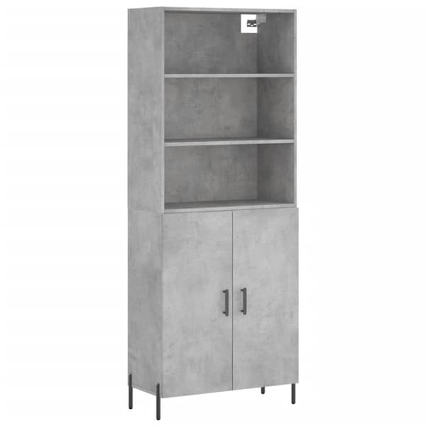 The Living Store højskab 69,5x34x180 cm konstrueret træ betongrå -  Skænke