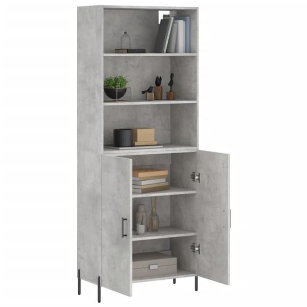 The Living Store højskab 69,5x34x180 cm konstrueret træ betongrå -  Skænke